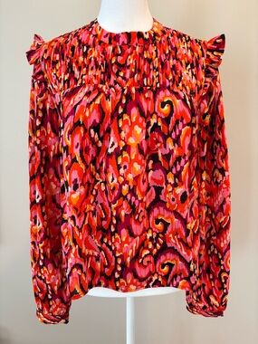 Pinch Long Sleeve Top Womens Small NWOT Pink/Orange/Black/Gold/Burgundy